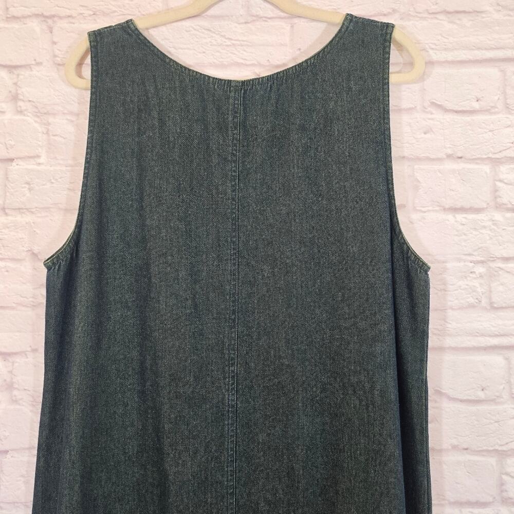 Sleeveless Black Embroidered Midi Dress - Floral Accent - Picture 6 of 8